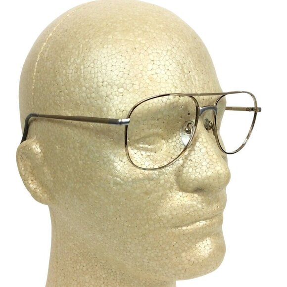 Wilshire Designs 1419 Mens Gold Metal Aviator Eyeglass Frames 55 18 145 - Picture 1 of 9